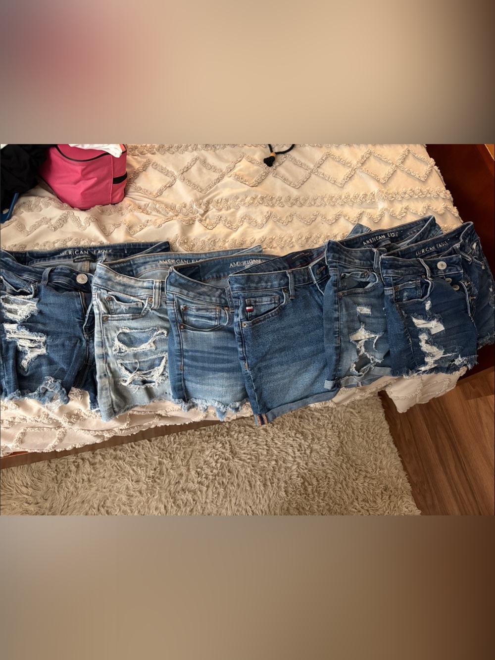 American Eagle Outfitters Distressed Blue Boyfriend Jeans - Multiple Blue Washes